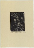 Artist: b'Nguyen, Tuyet Bach.' | Title: b'Tuong lai ve dau? [Where is the future heading?]' | Date: 1990 | Technique: b'linocut, printed in black ink, from one block'