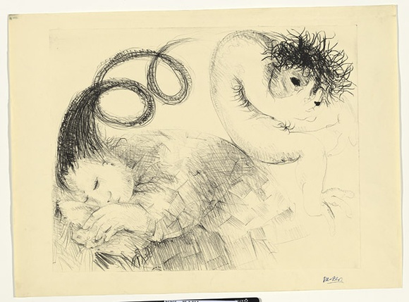 Artist: b'BOYD, Arthur' | Title: b'St Francis when young dreaming of a hunchback [II].' | Date: (1965) | Technique: b'lithograph, printed in black ink, from one plate' | Copyright: b'Reproduced with permission of Bundanon Trust'