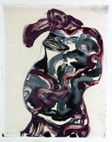Artist: Partos, Paul. | Title: not titled [Abstract in red, mauve and grey] | Date: 1963 | Technique: monotype, printed in colour, from one plate