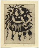 Artist: HANRAHAN, Barbara | Title: The sisters | Date: 1961 | Technique: drypoint, aquatint, printed in black ink, from one plate