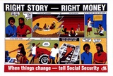 Artist: b'MACKINOLTY, Chips' | Title: b'Right story, right money (leaflet)' | Date: 1990 | Technique: b'offset-lithograph, printed in colour, from four process plates'