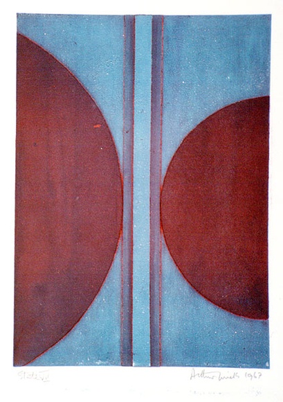 Artist: WICKS, Arthur | Title: Bluebird | Date: 1967 | Technique: etching and aquatint, printed in colour, from one plate