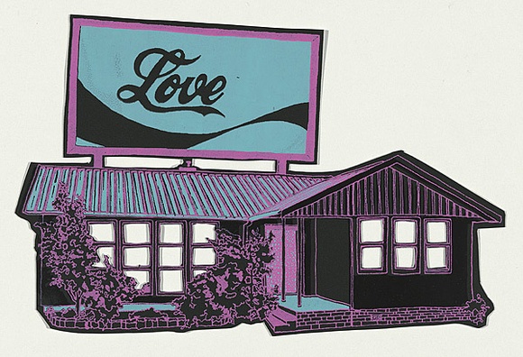 Title: Suburban love | Date: 2010 | Technique: screenprint, printed in colour, from three stencils