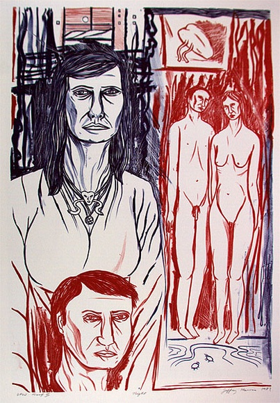 Artist: b'Harris, Jeffrey.' | Title: b'Night' | Date: 1987 | Technique: b'lithograph, printed in blue and red ink, from two stones'