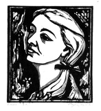 Artist: b'Taylor, John H.' | Title: b'Emme' | Date: 1973 | Technique: b'linocut, printed in black and grey  ink, from two blocks'