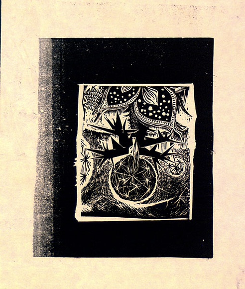 Artist: b'Adams, Tate.' | Title: b'(Abstract).' | Date: c.1960 | Technique: b'woodcut, printed in black ink, from one block'