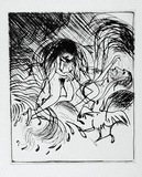 Artist: b'BOYD, Arthur' | Title: b'Jonah with the seagull.' | Date: 1972-73 | Technique: b'etching, printed in black ink, from one plate' | Copyright: b'Reproduced with permission of Bundanon Trust'