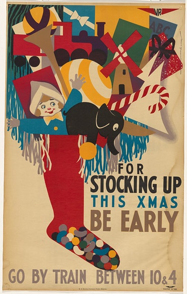 Artist: b'Freedman, Harold.' | Title: b'For stocking up this Xmas be early.' | Date: 1950s | Technique: b'lithograph, printed in colour, from multiple stones [or plates]'