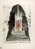 Artist: b'Moore, Mary.' | Title: bAlbert's Memorial | Date: 1980 | Technique: b'etching, aquatint, engraving and embossing printed in black ink, from one plate with gouache, brush and ink and coloured pencils' | Copyright: b'\xc2\xa9 Mary Moore'