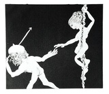 Artist: b'BOYD, Arthur' | Title: b'hoisting herself with a rope...' | Date: (1970) | Technique: b'etching and aquatint, printed in black ink, from one plate' | Copyright: b'Reproduced with permission of Bundanon Trust'