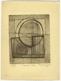 Artist: b'Cilento, Margaret.' | Title: b'Sound of a shell.' | Date: 1947 | Technique: b'etching, aquatint, softground printed in black ink, from two  plates,'