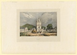 Artist: b'Le Breton, Louis.' | Title: bNew Town (Ile Van Diemen). [New Town, Van Diemen's Land] | Date: 1841 | Technique: b'lithograph, printed in black ink, from one stone; hand-coloured'