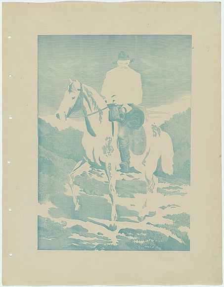 Artist: b'Calvert, Samuel.' | Title: b'The prospector.' | Date: 1883 | Technique: b'wood-engraving, printed in blue ink, from one block'