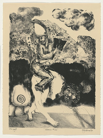 Artist: b'Gimour, Geoff.' | Title: b'Collossus miner' | Date: 1987 | Technique: b'lithograph, printed in black ink, from one stone'