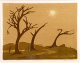 Artist: b'Palmer, Ethleen.' | Title: b'The dead trees' | Date: 1949 | Technique: b'screenprint, printed in colour, from multiple stencils'