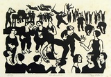 Artist: b'Allen, Joyce.' | Title: b'Slenderella.' | Date: 1971 | Technique: b'linocut, printed in black ink, from one block'