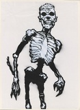 Artist: PRISM, | Title: Not titled [skeleton]. | Date: 2004 | Technique: stencil, printed in white and black ink, from multiple stencils