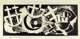 Artist: b'French, Len.' | Title: b(Hector's ships in storm). | Date: (1955) | Technique: b'lithograph, printed in black ink, from one plate' | Copyright: b'\xc2\xa9 Leonard French. Licensed by VISCOPY, Australia'