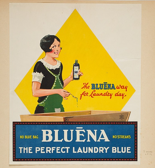 Artist: b'Burdett, Frank.' | Title: b'Label: Bluena, the perfect laundry bag.' | Date: 1927 | Technique: b'lithograph, printed in colour, from multiple stones [or plates]'
