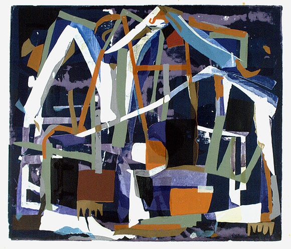 Artist: b'Brash, Barbara.' | Title: b'Building.' | Date: 1962 | Technique: b'screenprint, printed in colour, from 16 stencils'