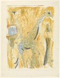 Artist: b'MACQUEEN, Mary' | Title: b'Giraffe environment' | Date: 1972 | Technique: b'lithograph, printed in colour, from multiple plates' | Copyright: b'Courtesy Paulette Calhoun, for the estate of Mary Macqueen'