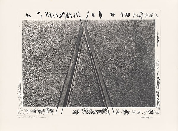 Artist: b'MEYER, Bill' | Title: b'Points beyond intersecting' | Date: 1981 | Technique: b'photo-etching, aquatint, drypoint, printed in black ink, from one zinc plate' | Copyright: b'\xc2\xa9 Bill Meyer'