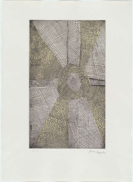 Artist: b'Apuatimi, Jean Baptiste (Pulukatu)' | Title: b'Kulama' | Date: 1999, May-June | Technique: b'etching, printed in colour in intaglio and relief, from one plate and one stencil' | Copyright: b'\xc2\xa9 Jean Baptist Apuatimi, Licensed by VISCOPY, Australia'