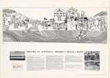 Artist: b'PROSPECT MURAL GROUP' | Title: b'History of Australia: Prospect Mural Group' | Date: 1982 | Technique: b'off-set lithograph, printed in black, from one plate'