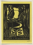 Artist: FEINT, Adrian | Title: Bookplate: Aeneas J McDonnell. | Date: 1933 | Technique: wood-engraving, printed in black ink, from one block | Copyright: Courtesy the Estate of Adrian Feint