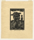 Artist: b'KONING, Theo' | Title: b'Egoist at work' | Date: 1988 | Technique: b'linocut, printed in black ink, from one block' | Copyright: b'\xc2\xa9 Theo Koning'