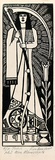 Artist: b'Meadows, Ron.' | Title: b'Time' | Date: 1931 | Technique: b'linocut, printed in black ink, from one block'