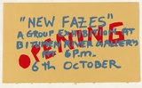 Artist: b'VARIOUS ARTISTS (BITUMEN RIVER GALLERY)' | Title: b'Exhibition invitation: New Fazes, Bitumen River Gallery, Canberra, 1982' | Date: 1982 | Technique: b'screenprint, printed in colour, from multiple stencils'