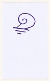 Title: not titled [purple stamp of spiral adjoining three parallel lines] | Date: 2007 | Technique: hand-stamped postcard