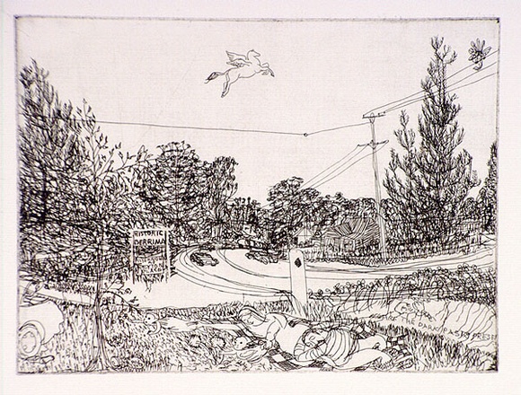 Artist: b'Rooney, Elizabeth.' | Title: b'(Berrima)' | Date: 1975 | Technique: b'etching, printed in black ink, from one  copper plate'