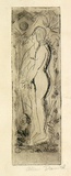 Artist: b'David, Allen.' | Title: b'(Standing nude).' | Date: (1955) | Technique: b'etching, printed in brown ink with plate-tone, from one plate'