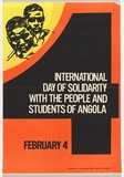 Artist: b'UNKNOWN' | Title: b'International day of solidarity with people and students of Angola' | Date: c.1978 | Technique: b'lithograph, printed in colour, from multiple stones [or plates]'