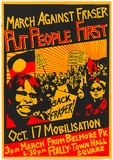 Artist: b'Lane, Leonie.' | Title: b'March against Fraser: put people first.' | Date: 1980 | Technique: b'screenprint, printed in colour, from two stencils' | Copyright: b'\xc2\xa9 Leonie Lane'