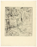 Artist: b'WALKER, Murray' | Title: b'The wolf puppet.' | Date: 1968 | Technique: b'lithograph, printed in black ink, from one stone'