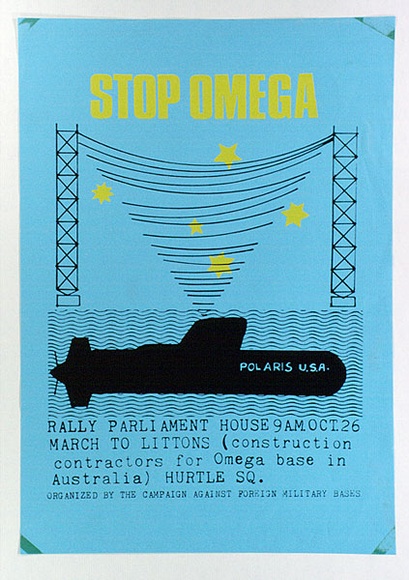 Artist: Martin, Mandy. | Title: Stop Omega | Date: (1975) | Technique: screenprint, printed in colour, from multiple stencils | Copyright: © Mandy Martin. Licensed by VISCOPY, Australia