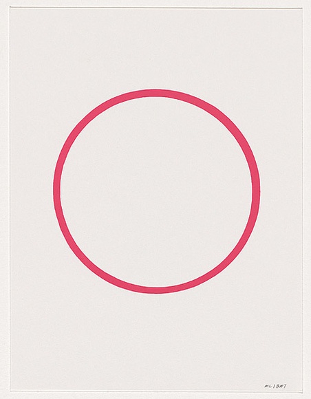 Artist: LEXIER, Micah | Title: Untitled [Pink circle] | Date: 2005 | Technique: screenprint, printed in pink ink, from one stencil