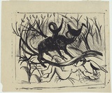Artist: BOYD, Arthur | Title: not titled (Europa and the bull). | Date: c.1953 | Technique: lithograph, printed in black ink, from one zinc plate | Copyright: Arthur Boyd's work reproduced with the permission of Bundanon Trust