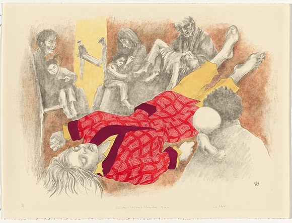 Artist: b'White, Susan Dorothea.' | Title: bCasualty: Children's hospital 3 am. | Date: 1978 | Technique: b'lithograph, printed in colour, from multiple plates'