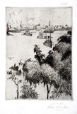 Artist: SHIRLOW, John | Title: Sydney, from Taronga Park | Date: 1918 | Technique: etching, printed in black ink, from one copper plate