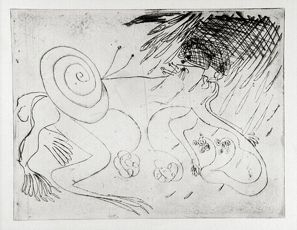 Artist: b'BOYD, Arthur' | Title: b'Nebuchadnezzar with a snail on his back.' | Date: (1968-69) | Technique: b'etching, printed in black ink, from one plate' | Copyright: b'Reproduced with permission of Bundanon Trust'