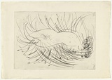 Artist: BOYD, Arthur | Title: Figure in a wheatfield. | Date: (1968-69) | Technique: drypoint, printed in black ink, from one plate | Copyright: Reproduced with permission of Bundanon Trust
