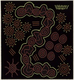 Artist: Leslie, Lawrence. | Title: Mehi River Camp | Date: 1997 | Technique: linocut, printed in colour, from four blocks