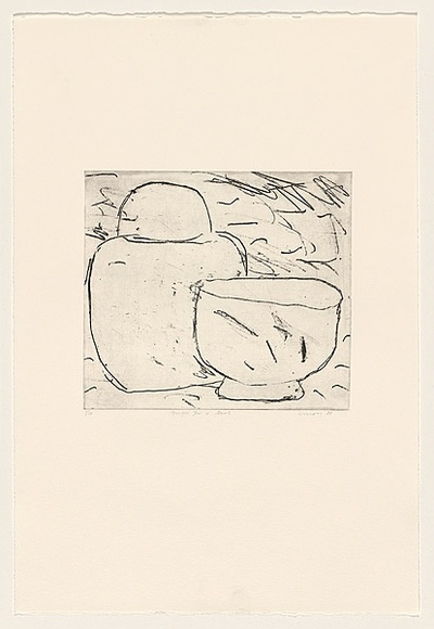 Title: b'Ginger jar and bowl' | Date: 1983 | Technique: b'soft-ground etching, printed in black ink, from one plate'