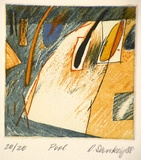 Artist: Sankey, Olga. | Title: Pool | Date: 1989 | Technique: etching, printed in colour, from multiple plates