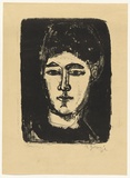 Artist: SELLBACH, Udo | Title: (Head of a woman) | Date: 1952 | Technique: lithograph, printed in black ink, from one stone [or plate]
