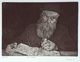 Artist: Dunlop, Brian. | Title: Old Rabbi | Date: 1990, November | Technique: etching and aquatint, printed in black ink, from one plate